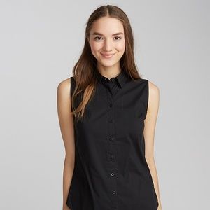 Forever21 Black Collared Tank Top